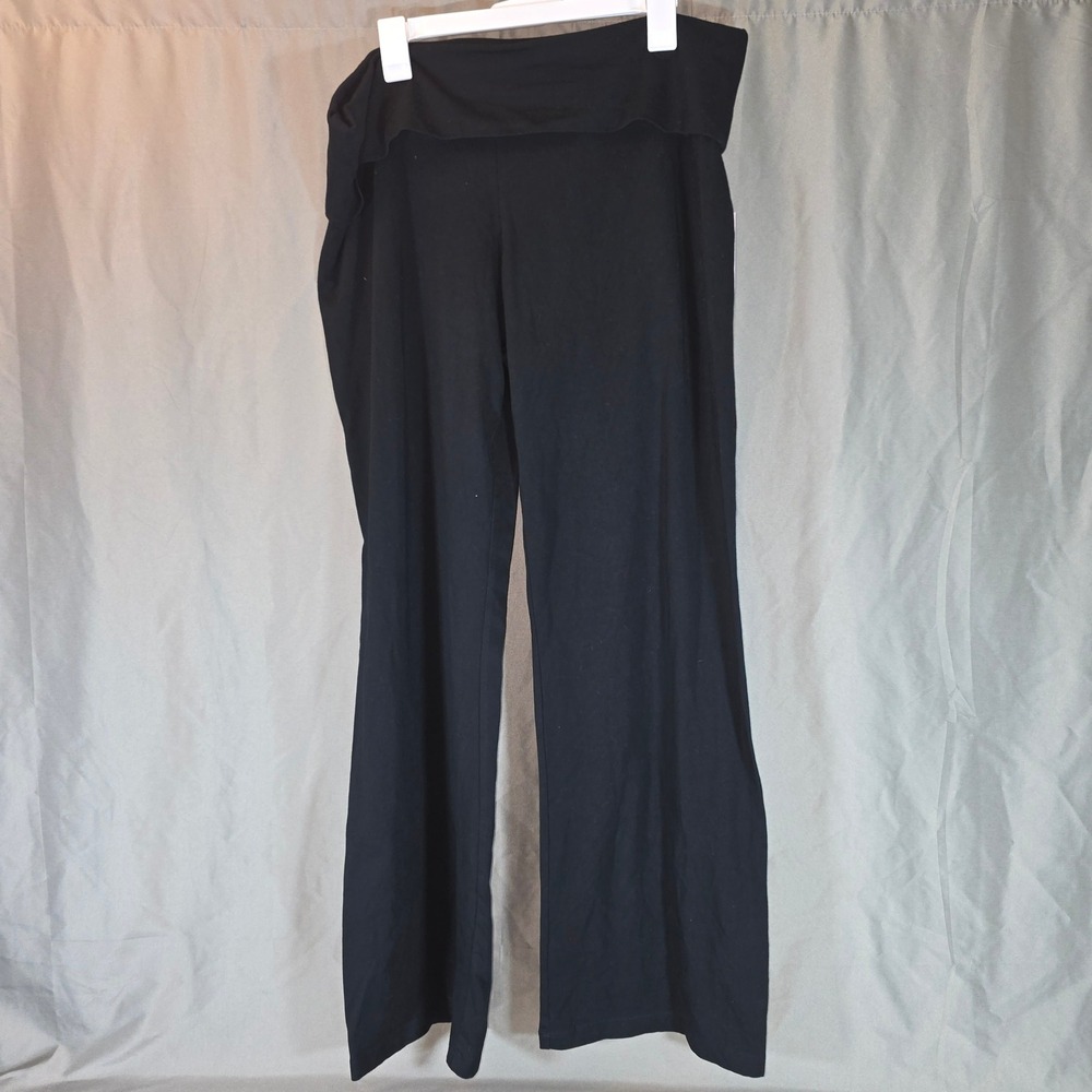 Wild Fable Womens XXL Black Foldover Waistband Wide Leg Yoga Pants 331 11 5247